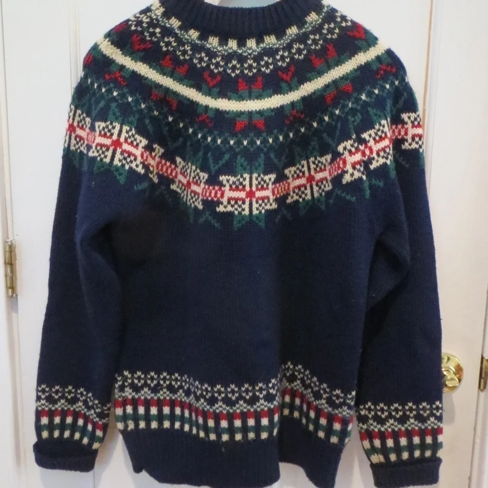 VINTAGE ALLEN SOLLY ENGLAND WOOL NORDIC SWEATER - Picture 8 of 8